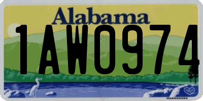 AL license plate 1AW0974