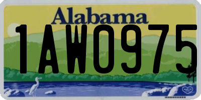 AL license plate 1AW0975