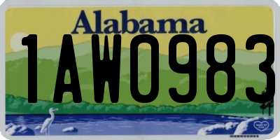 AL license plate 1AW0983