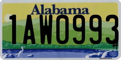 AL license plate 1AW0993
