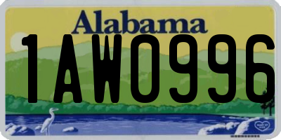 AL license plate 1AW0996