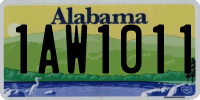 AL license plate 1AW1011
