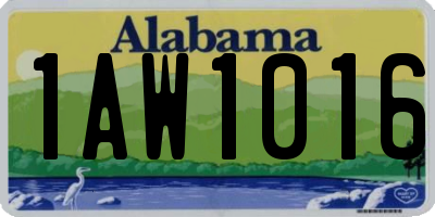 AL license plate 1AW1016