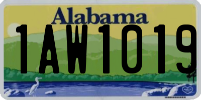 AL license plate 1AW1019