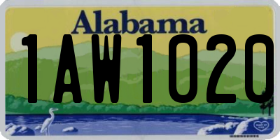 AL license plate 1AW1020