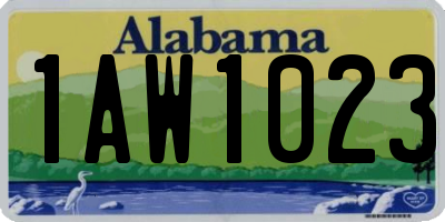 AL license plate 1AW1023