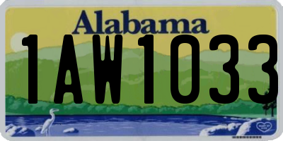 AL license plate 1AW1033