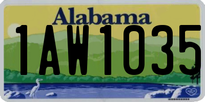 AL license plate 1AW1035