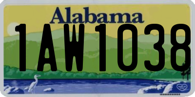 AL license plate 1AW1038