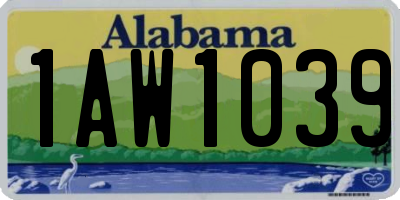AL license plate 1AW1039
