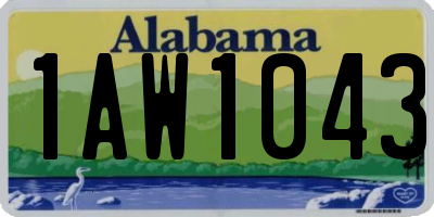 AL license plate 1AW1043