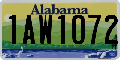 AL license plate 1AW1072