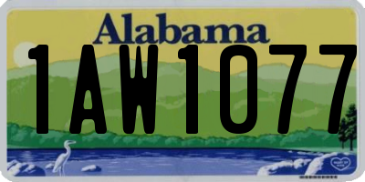 AL license plate 1AW1077
