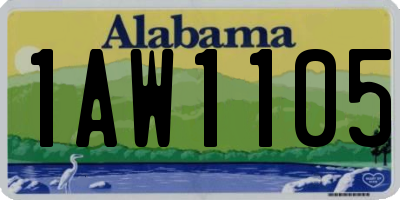 AL license plate 1AW1105