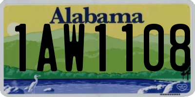AL license plate 1AW1108