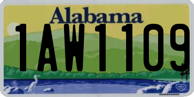 AL license plate 1AW1109