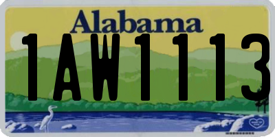 AL license plate 1AW1113