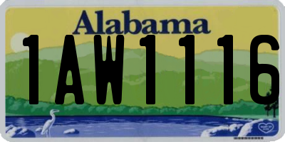 AL license plate 1AW1116