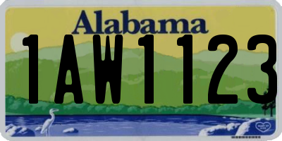 AL license plate 1AW1123