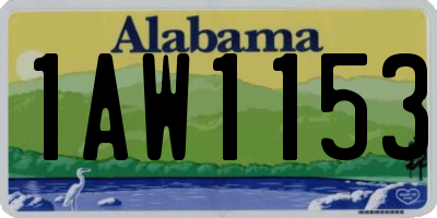 AL license plate 1AW1153
