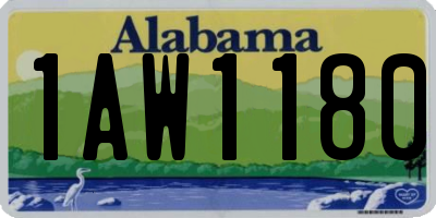 AL license plate 1AW1180
