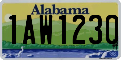 AL license plate 1AW1230