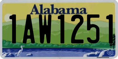 AL license plate 1AW1251