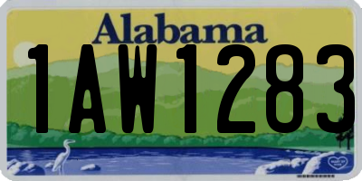 AL license plate 1AW1283