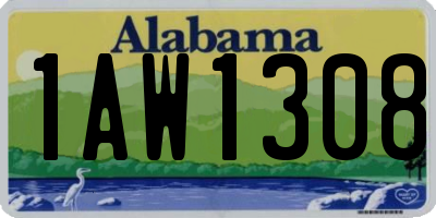 AL license plate 1AW1308