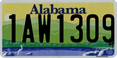 AL license plate 1AW1309