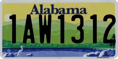 AL license plate 1AW1312