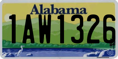 AL license plate 1AW1326