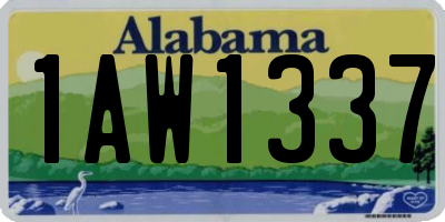 AL license plate 1AW1337