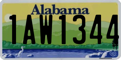 AL license plate 1AW1344