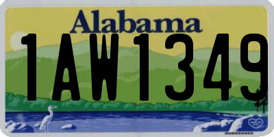 AL license plate 1AW1349