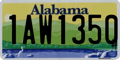 AL license plate 1AW1350