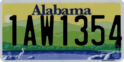 AL license plate 1AW1354