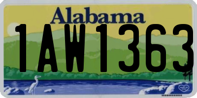 AL license plate 1AW1363