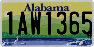 AL license plate 1AW1365