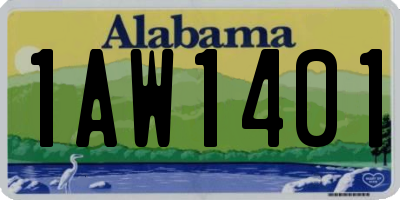 AL license plate 1AW1401