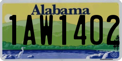 AL license plate 1AW1402