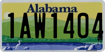 AL license plate 1AW1404