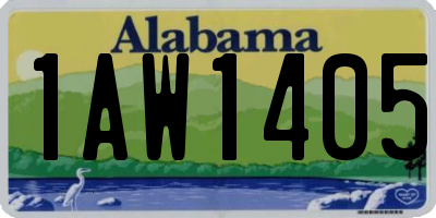 AL license plate 1AW1405