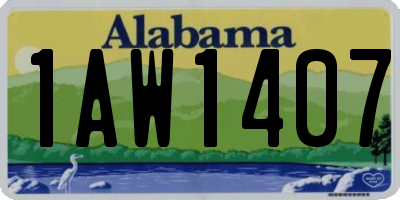 AL license plate 1AW1407