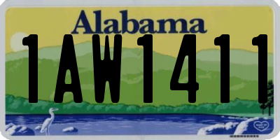 AL license plate 1AW1411