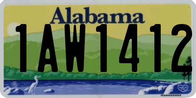 AL license plate 1AW1412