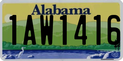AL license plate 1AW1416