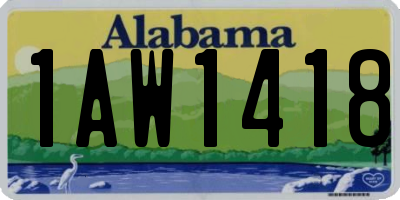 AL license plate 1AW1418