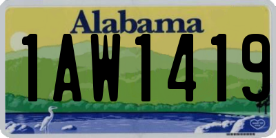 AL license plate 1AW1419