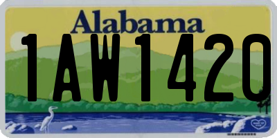 AL license plate 1AW1420